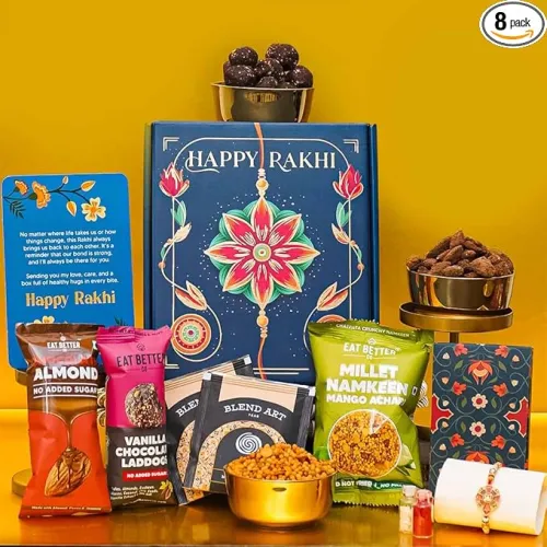 Image of Bandhan - 8-Item Rakhi Gift For Brother Gift Combo Set 