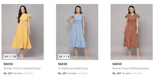Image of BASED Women's Dresses at minimum 87% Discount