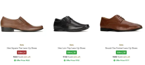 Image of Bata Men's Formal Shoes @ Flat 60% Discount