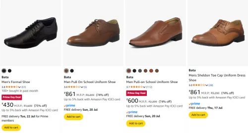 Image of Bata Men's Formal Shoes at minimum 71% Discount