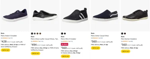 Image of Bata Men's Shoes at minimum 67% Off