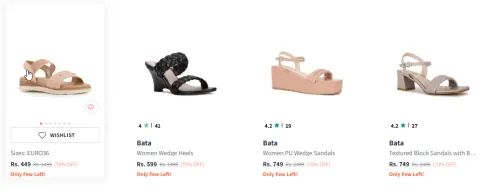 Image of Bata Peach-Coloured Flatform Sandals @ Flat 70% Discount | Start ₹449