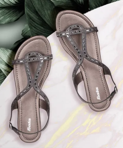 Image of Bata Women Flats Sandal (Grey , 5)