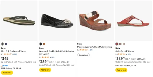 Image of Bata Women's Footwear at Minimum 70% Off