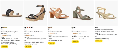 Image of Bata Women's Sandals at minimum 71% Discount