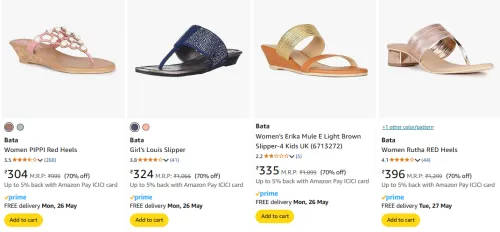 Image of Bata Women's Wedge Heels Sandals at minimum 70% Discount