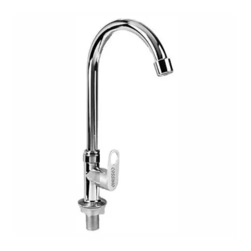 Image of BATHBLISS Max Stainless Steel Swan Neck Tap with Wall Flange for Washbasin - Pack of 1