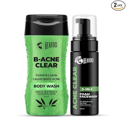 Image of Beardo Acne Facewash 100ml + Bodywash 200ml