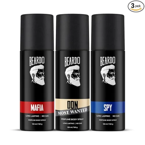 Image of Beardo Deodorant Perfume Body Spray Set For Men (120ml x 3)