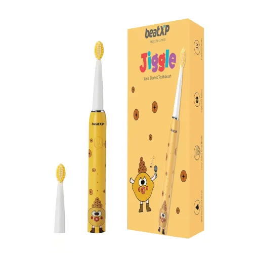 Image of beatXP Jiggle Sonic Electric Toothbrush For Kids With 2 Brush Heads & 3 Cleaning Modes|