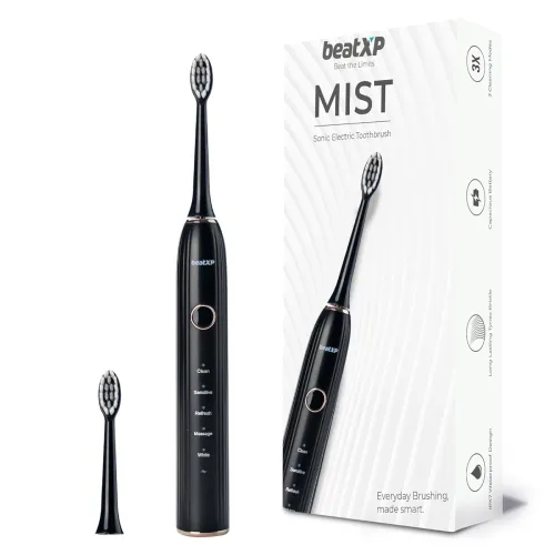 Image of BeatXP Mist Sonic Electric Toothbrush 2 Brush Heads 5 Modes 40000 Strokes/min