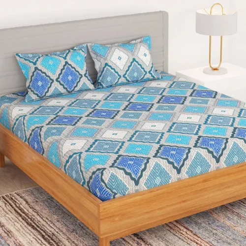 Image of Bedspun 180 TC Microfiber Double Printed Flat Bedsheet