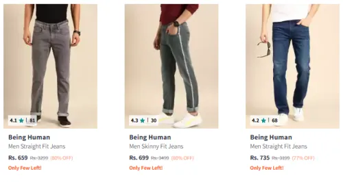 Image of Being Human Brand Men's Jeans @ Up to 80% Discount
