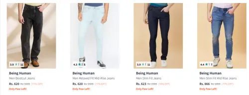 Image of Being Human Jeans Minimum 70% Discount