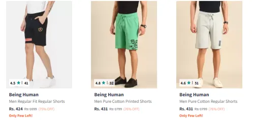 Image of Being Human Men Fashion Shorts Starting @ ₹424
