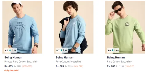 Image of Being Human Men Fashion Winter Wear Flat 70% Discount