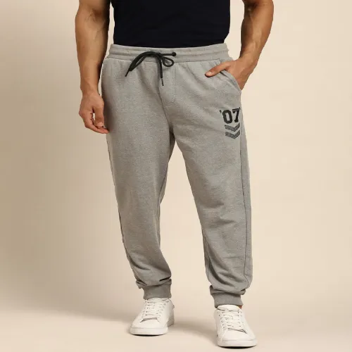Image of Being Human Men Grey Solid Joggers