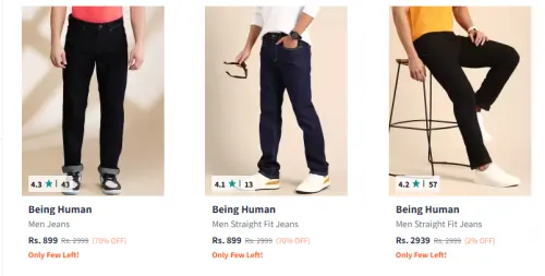Image of Being Human Men Jeans Flat 70% Discount