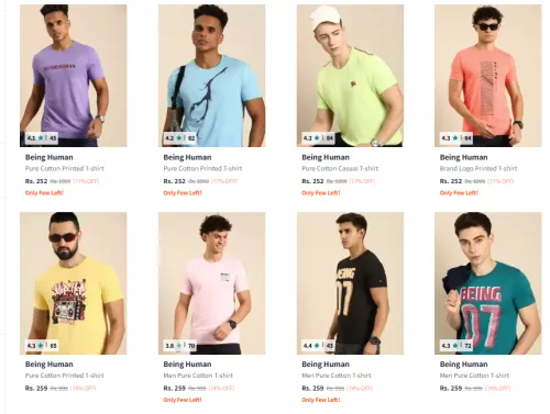 Image of Being Human Men Tshirt Minimum 70% Discount