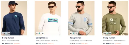 Image of Being Human Pure Cotton Sweatshirt Starting Price At @ ₹399