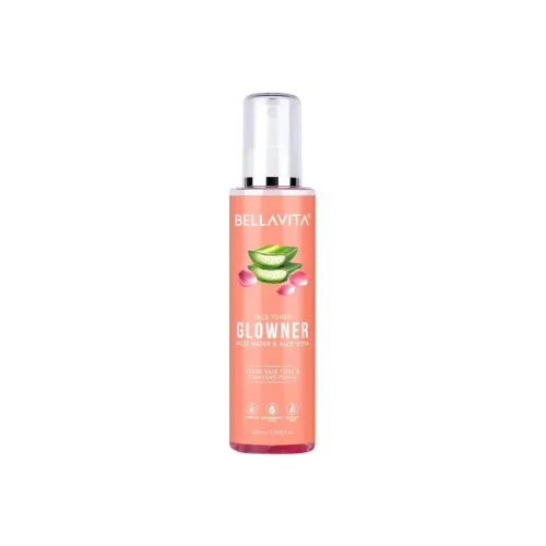 Image of Bella Vita Organic Glowner Face Toner, Alcohol free, Rose Water 200ml Pore Minimizing Tightening Natural Toner Spray for