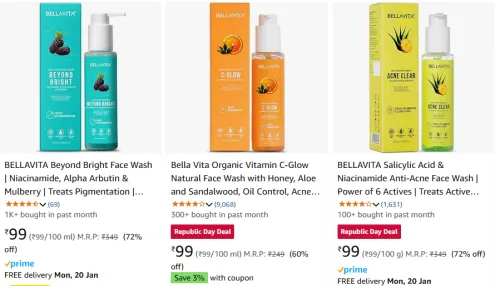 Image of BELLAVITA Beyond Bright Face Wash Starting at ₹99