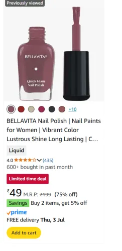 Image of Bellavita Nail Polish 10ML