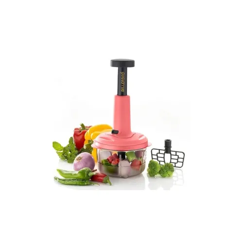 Image of BELLERBIRD Hand Press Bingo Push Chopper 3 Blades Assorted 650ml Plastic