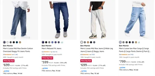 Image of Ben Martin Men Fashion Jeans Minimum 70% Discount