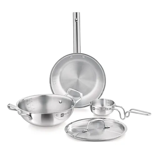 Image of Bergner BE Essentials TriPly Stainless Steel 4 Pcs Cookware Set