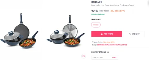 Image of BERGNER Blue Induction Base Aluminium Cookware Set