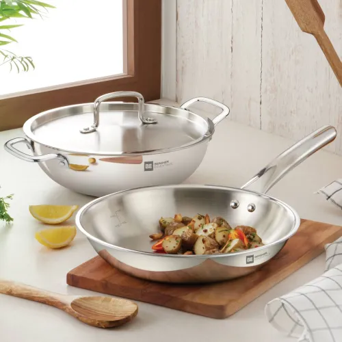 Image of BERGNER Cookware Set (Kadai 2.5L, Frypan 1L) - set of 2