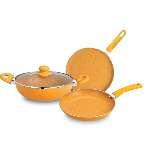 Image of BERGNER Aluminium Jazz Non Stick Cookware Set 4Pc