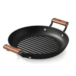 BERGNER Odin 28cm Cast Iron Grill Plate (Induction & Gas Compatible)