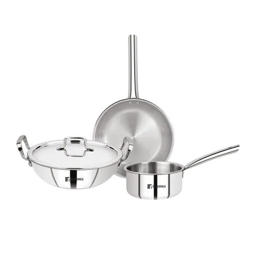 Image of Bergner Triply Stainless Steel 4 Pc Cookware Set