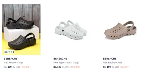 Image of BERSACHE Men Rubber Clogs at 90% Discount