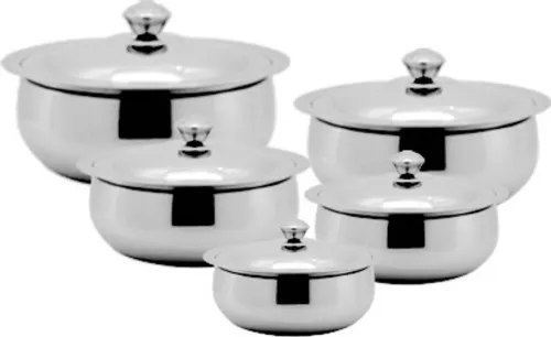 Image of BERTOL KITCHENWARE Cookware Set (Stainless Steel, 5 - Piece).