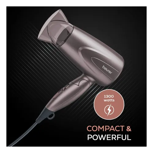 Image of Beurer Professional Foldable, Travel Friendly, Compact 1300 Watts Hair Dryer With 2 Ultra Heat