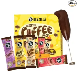 Bevzilla 48 Flavoured Coffee Sachets With Frother (48X2 Gram)