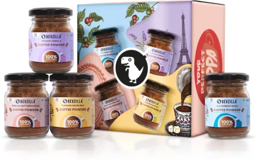 Image of Bevzilla 50 Grams X 4 Flavoured Instant Coffee Powder Pack of 4