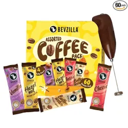 Bevzilla 60 Coffee Sachets + Frother Kit
