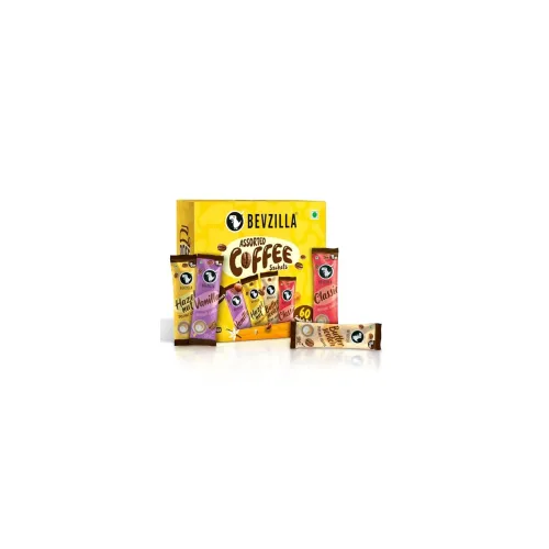 Image of Bevzilla 60 Instant Coffee Powder Sachets(4 Flavours) - 120 Grams 