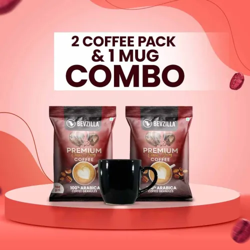 Image of Bevzilla Instant Coffee 2 x 50 Grams Classic Premium & Ceramic Coffee Mugs