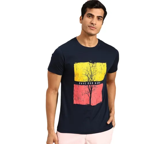 Image of Bewakoof Men's Printed 100% Cotton T-Shirt