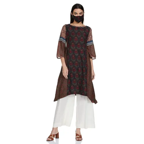 Image of BIBA Girl's Women's Alpha Polyester A-Line Kurta & Palazzo Set