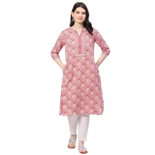 Image of BIBA Women Cotton Regular Tunic Shirt Kurta