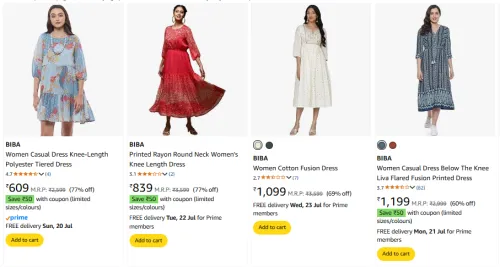 Image of BIBA Women's Dreesess at Minimum 70% Off
