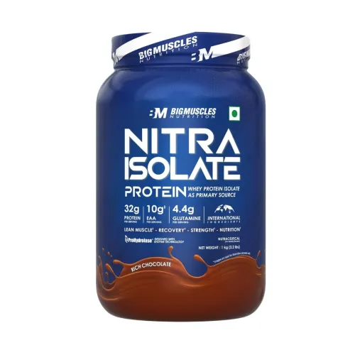 Image of Bigmuscles Nutrition Nitra Isolate [1kg, Rich Chocolate] For Faster Absorption Faster Recovery & Muscle Building