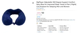 BigPlayer 360° Adjustable Travel Pillow – Navy Blue