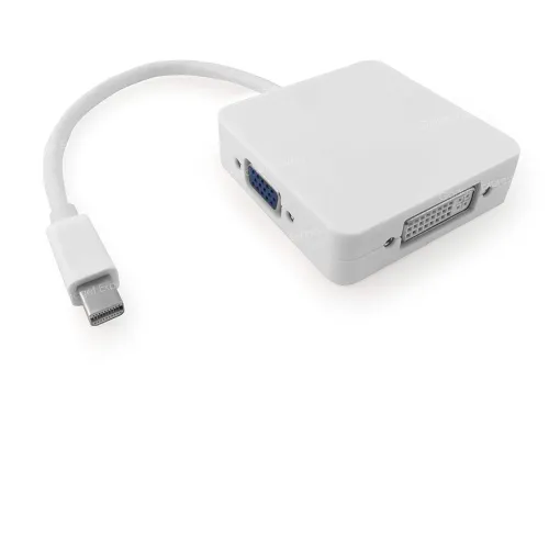 Image of BigPlayer Mini DP to HDMI + VGA + DVI Adapter (White)